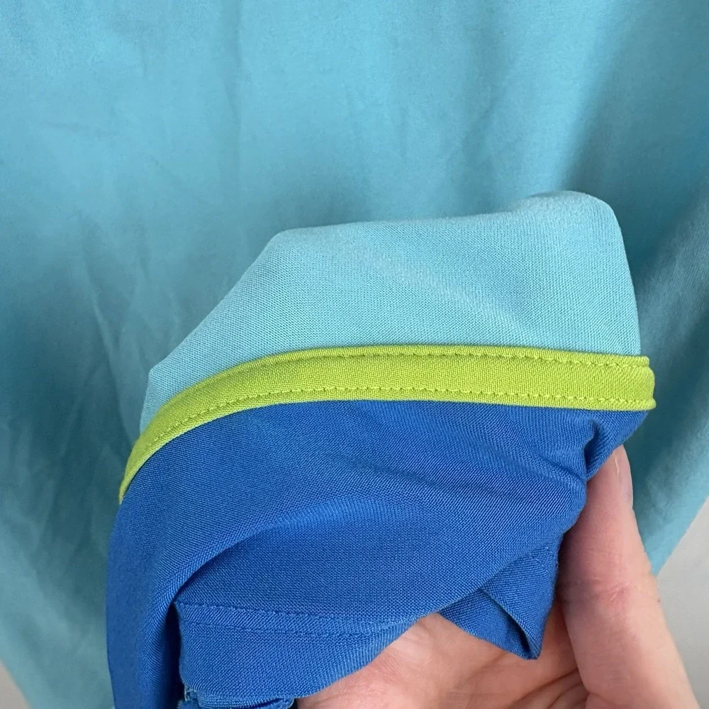 Y2K‎ Maidenform Colorblock Blue Green Dress Slip Babydoll Size Large